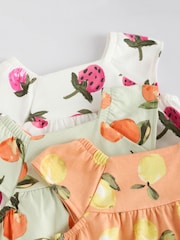 Multi Bright Fruit Baby Printed Rompers 3 Pack - Image 8 of 12