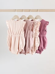 Pink Baby Printed Rompers 4 Pack - Image 2 of 12