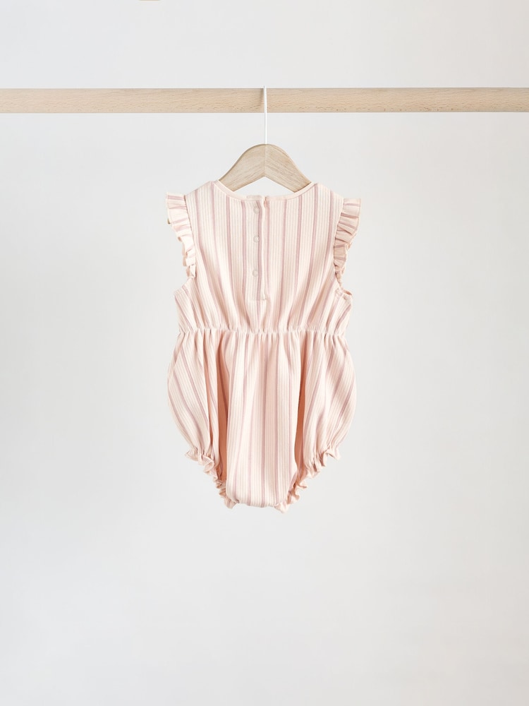 Pink Baby Printed Rompers 4 Pack - Image 4 of 12