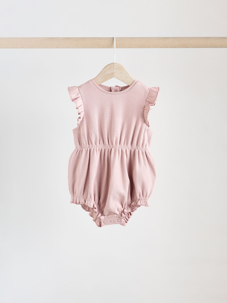 Pink Baby Printed Rompers 4 Pack - Image 5 of 12