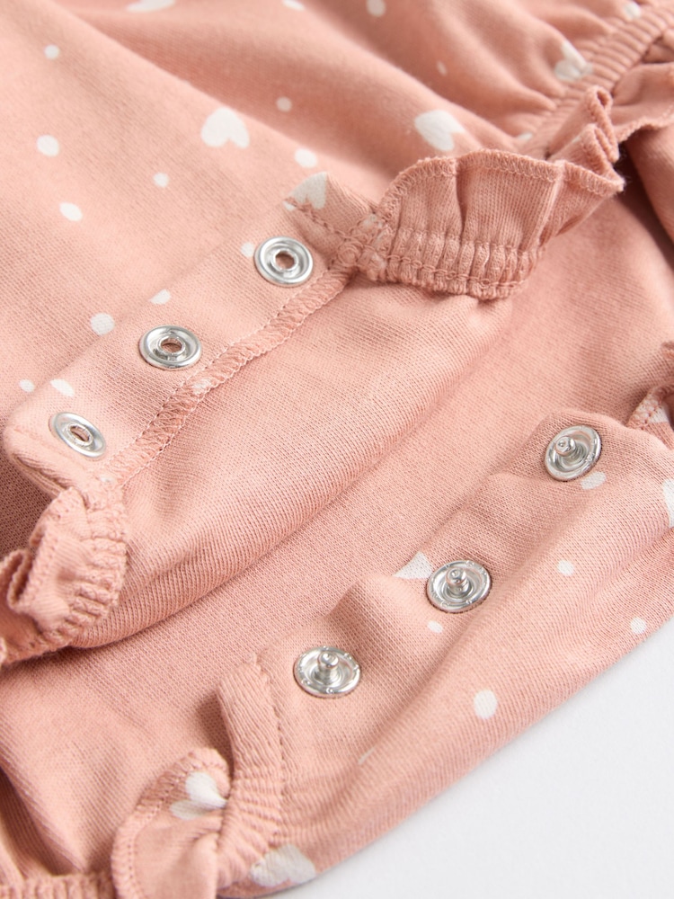 Brown and Pink Baby Rompers 3 Pack - Image 10 of 11