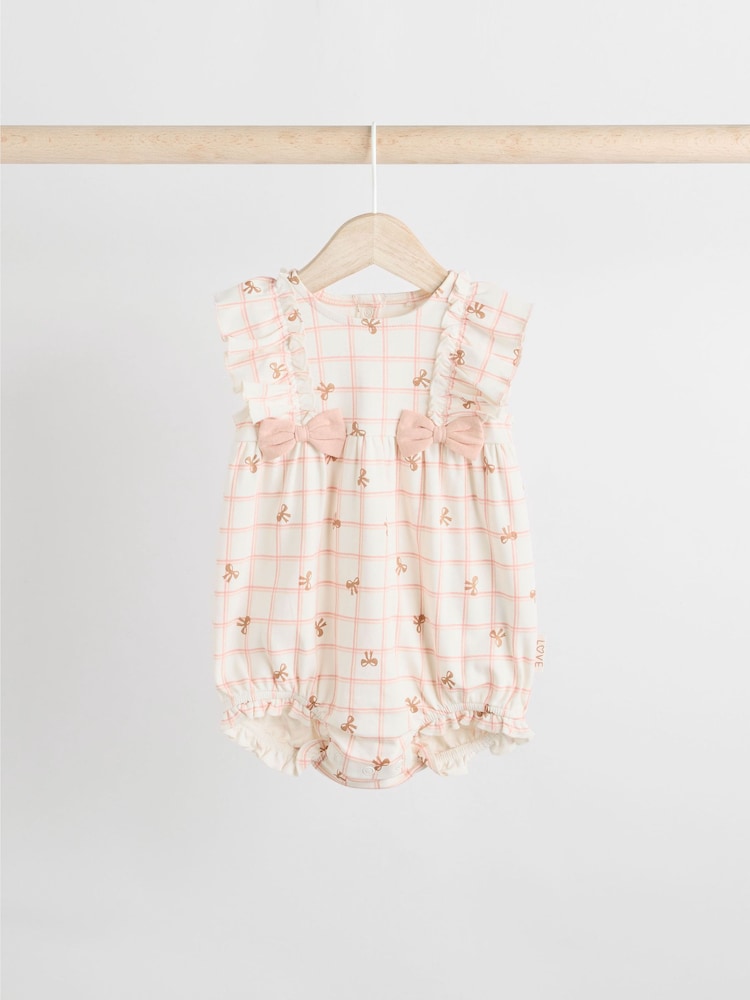 Brown and Pink Baby Rompers 3 Pack - Image 3 of 11