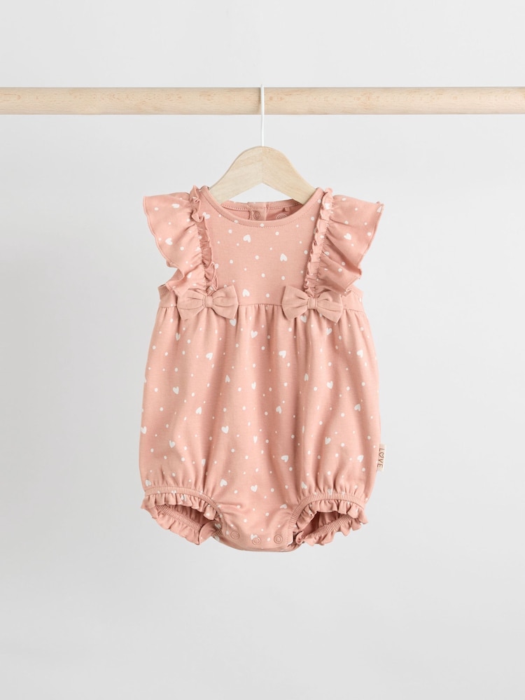 Brown and Pink Baby Rompers 3 Pack - Image 4 of 11