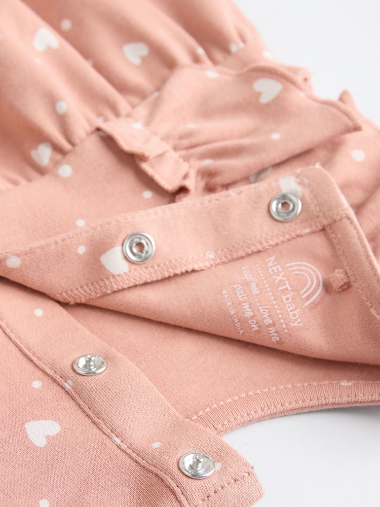 Brown and Pink Baby Rompers 3 Pack - Image 9 of 11