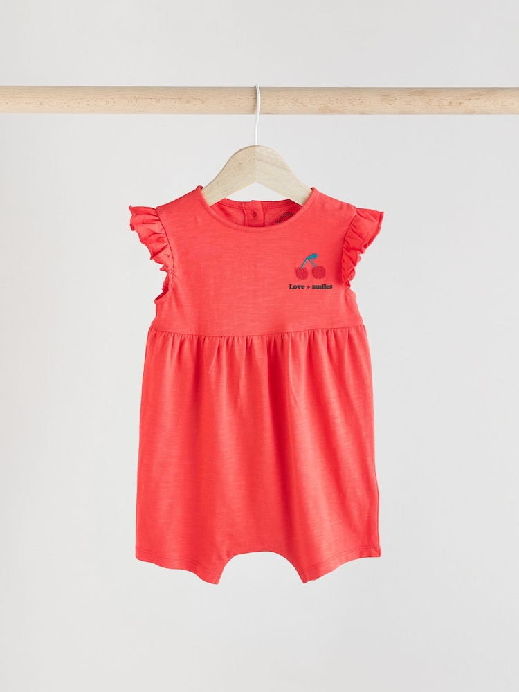Red Baby Printed Rompers 3 Pack - Image 2 of 15