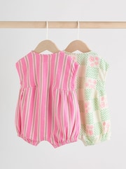 Green and Pink Printed - Baby Jersey Rompers 2 Pack - Image 4 of 14