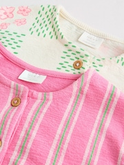 Green and Pink Printed - Baby Jersey Rompers 2 Pack - Image 7 of 14