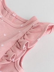 Ecru/Pink Printed Baby Rompers 4 Pack - Image 10 of 12