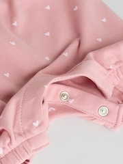Ecru/Pink Printed Baby Rompers 4 Pack - Image 12 of 12
