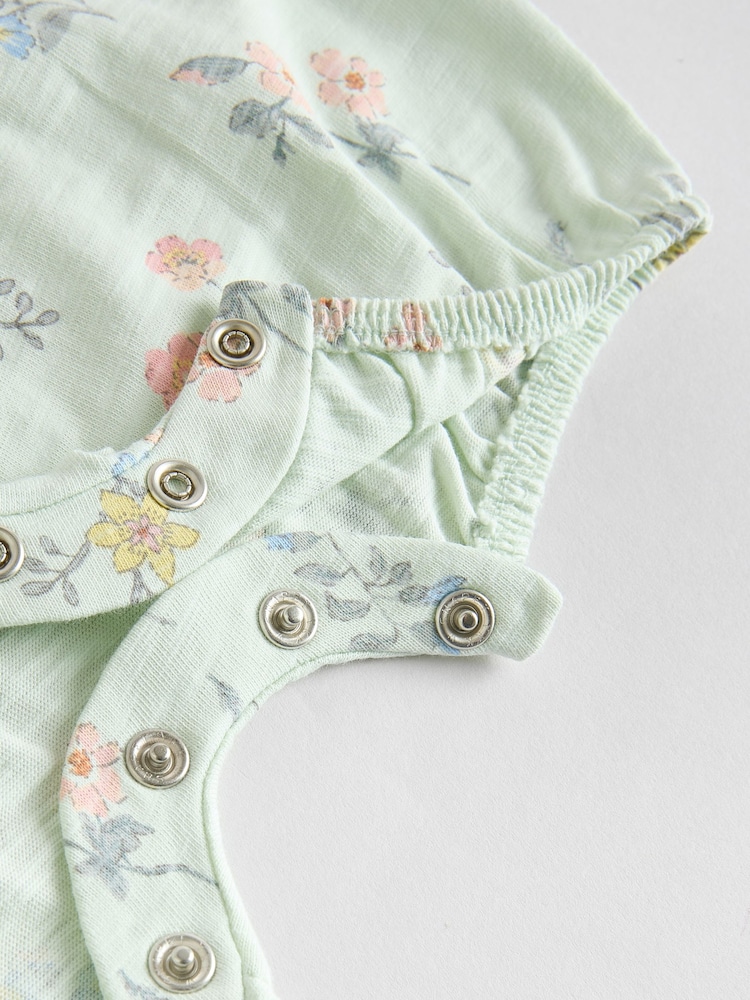 Blue/Pink Baby Printed Rompers 3 Pack - Image 11 of 11