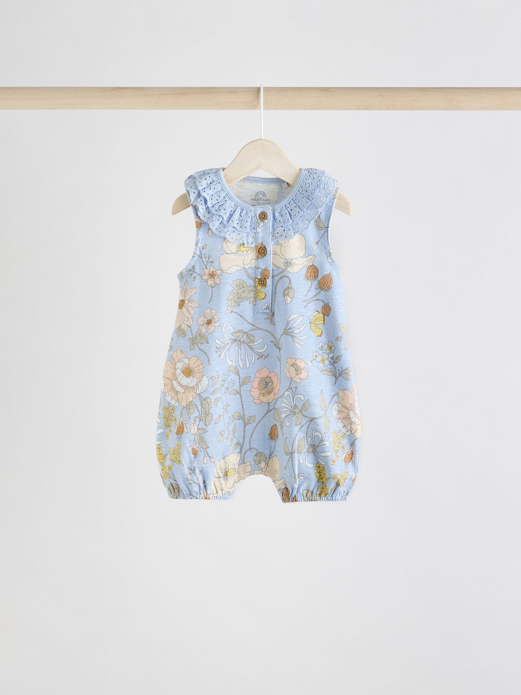 Next：日本 花柄 イギリス刺繍 - 3枚パック ベビー ロンパース