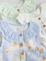 Blue/Pink Baby Printed Rompers 3 Pack - Image 7 of 11