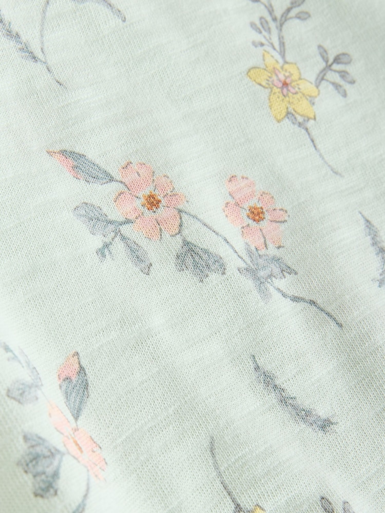 Floral Printed Broderie 3 Pack Baby Rompers - Image 8 of 11