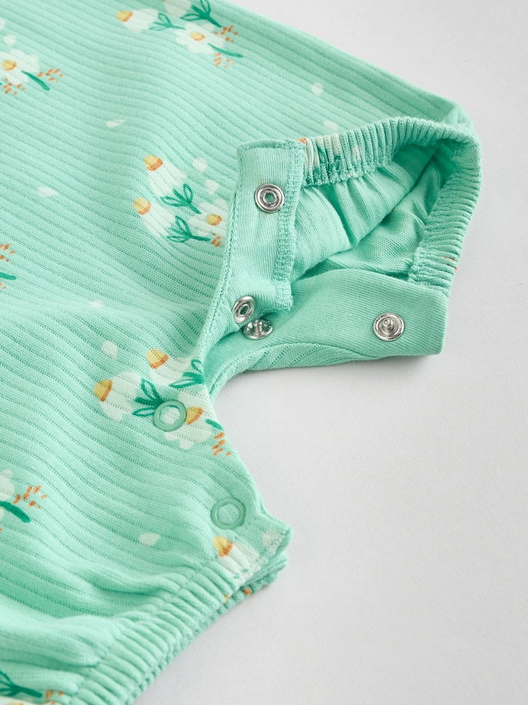 Multi Colour Floral Baby Strappy Rompers 3 Pack - Image 11 of 12