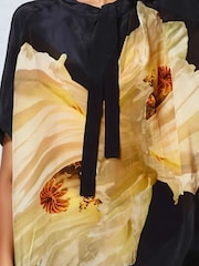 Religion Yellow Oversized Hidden Blouse With Large Floral Placement Print - Image 6 of 6