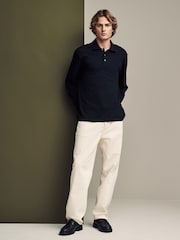 Black Heavyweight Long Sleeve Polo Shirt - Image 2 of 7