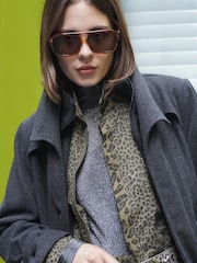 Religion Green 100% Cotton Energy Shirt Jacket in Mixed Leopard Spot Print With Zip Closure - Image 4 of 9