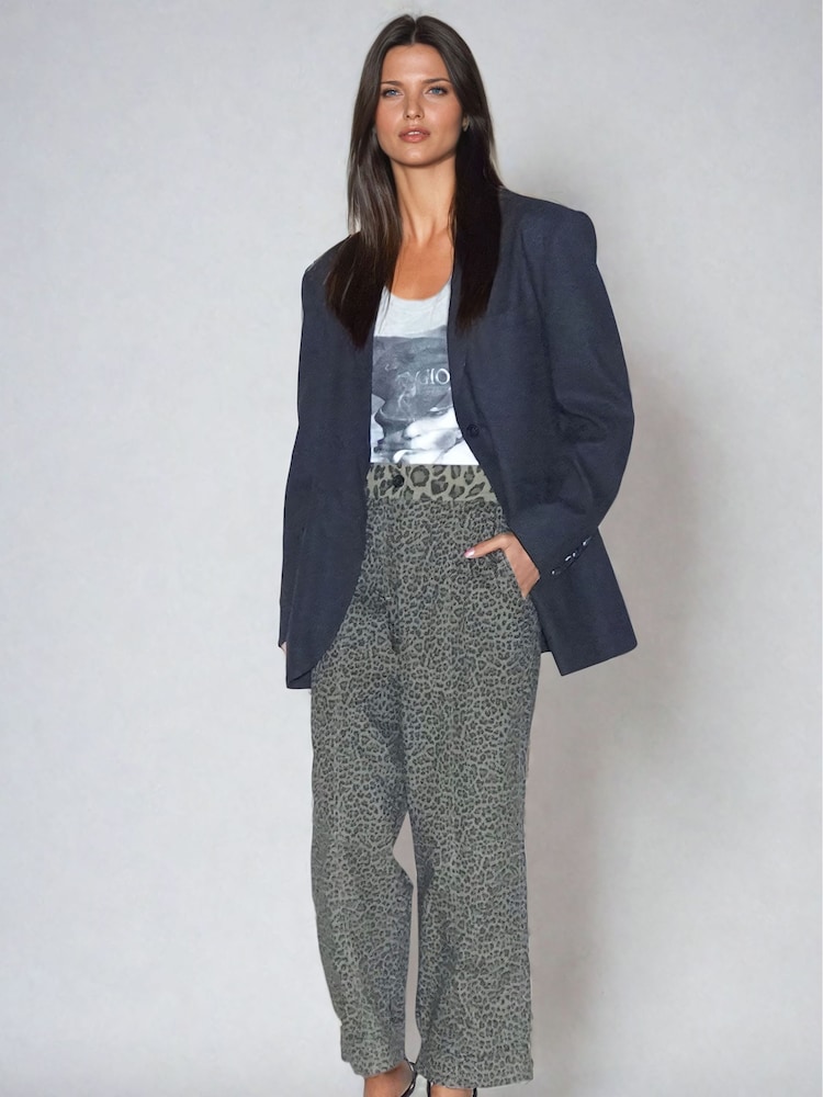 Pantalones de pernera ancha Energy 100% algodón con estampado de leopardo y cintura elástica de Religion - Imagen 1 de 6 Pantalones de pernera ancha Energy 100% algodón con estampado de leopardo y cintura elástica de Religion - Imagen 1 de 6