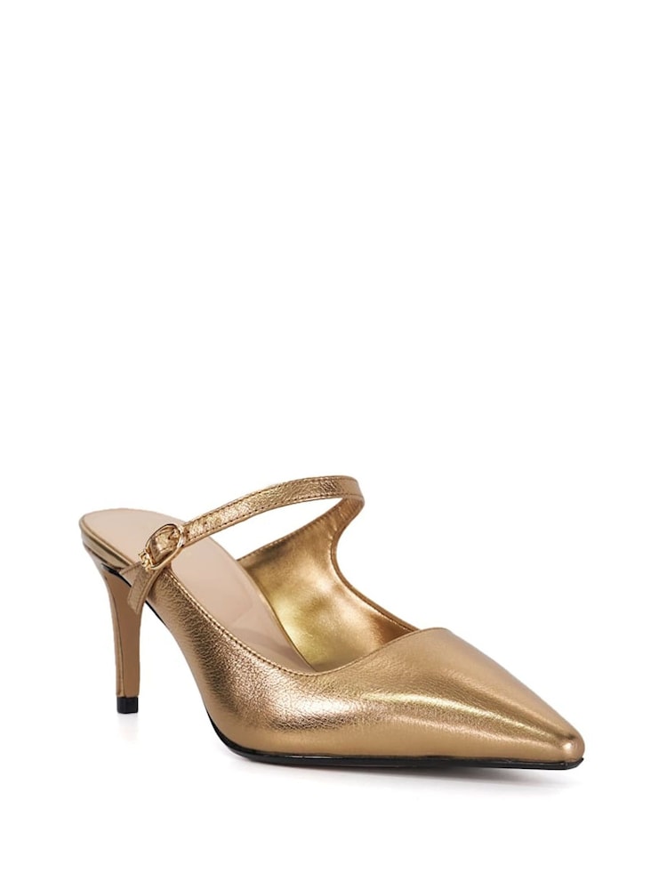 Dune London Brown Chronicle Buckle Open Mules - Image 1 of 6