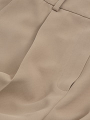 Reiss Mink Neutral Eden Petite Half-Elasticated Wide Leg Trousers - Image 6 of 7