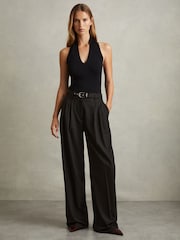 Pantalones anchos de pernera ancha con cinturón Freja de Reiss - Imagen 2 de 6