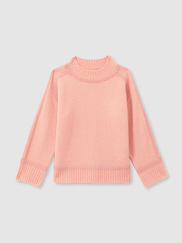Reiss Pink Geo 4-9 yrs Wool-Blend Contrast Jumper - Image 2 of 4
