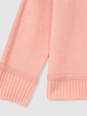 Reiss Pink Geo 4-9 yrs Wool-Blend Contrast Jumper - Image 4 of 4
