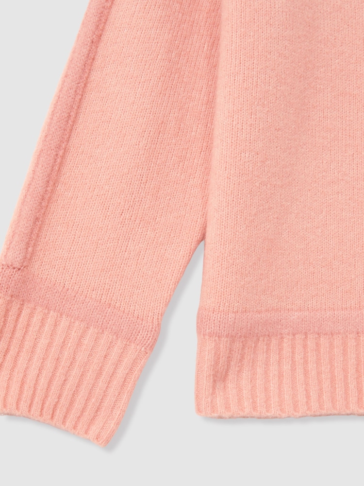 Reiss Pink Geo 4-9 yrs Wool-Blend Contrast Jumper - Image 4 of 4