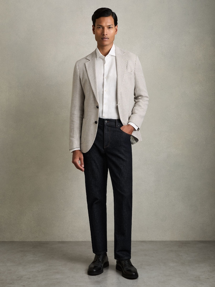 Цвет индиго - Джинсы прямого кроя Reiss Bishopsgate - Изображение 1 из 7