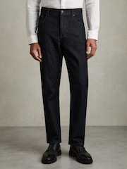 Цвет индиго - Джинсы прямого кроя Reiss Bishopsgate - Изображение 3 из 7