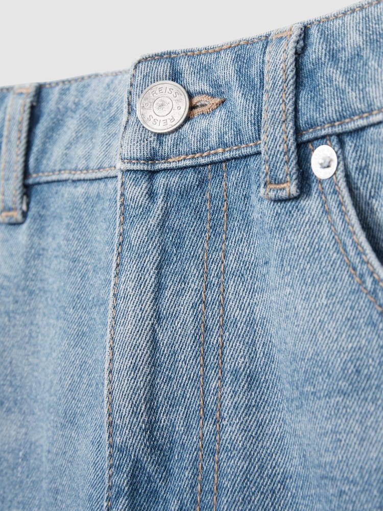 Reiss Light Blue Wash Broadway Loose-Fit Jeans - Image 7 of 7