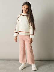 Reiss Ivory Geo 9-13 yrs Wool-Blend Contrast Jumper - Image 1 of 4
