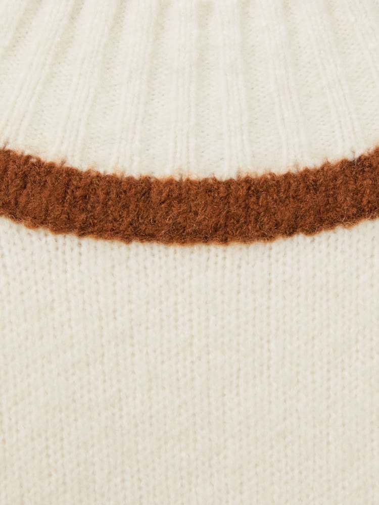 Reiss Ivory Geo 9-13 yrs Wool-Blend Contrast Jumper - Image 4 of 4