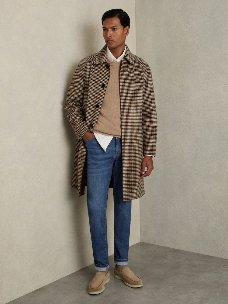 Reiss Mid Blue Wash Maddison Tapered Slim-Fit Jeans - Image 1 of 6