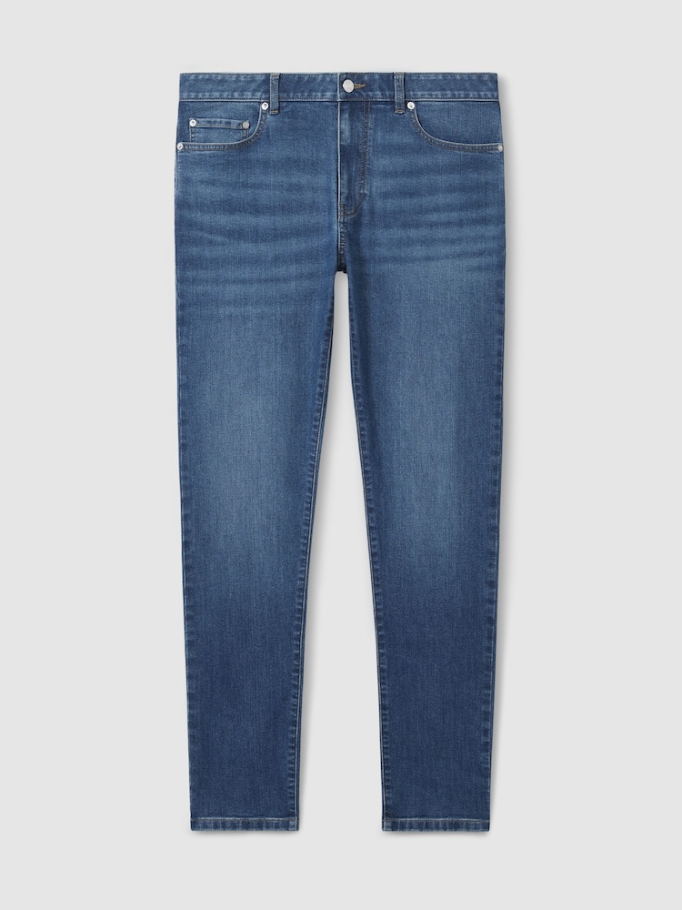 Reiss Mid Blue Wash Maddison Tapered Slim-Fit Jeans - Image 2 of 6