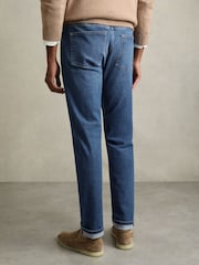 Reiss Mid Blue Wash Maddison Tapered Slim-Fit Jeans - Image 5 of 6