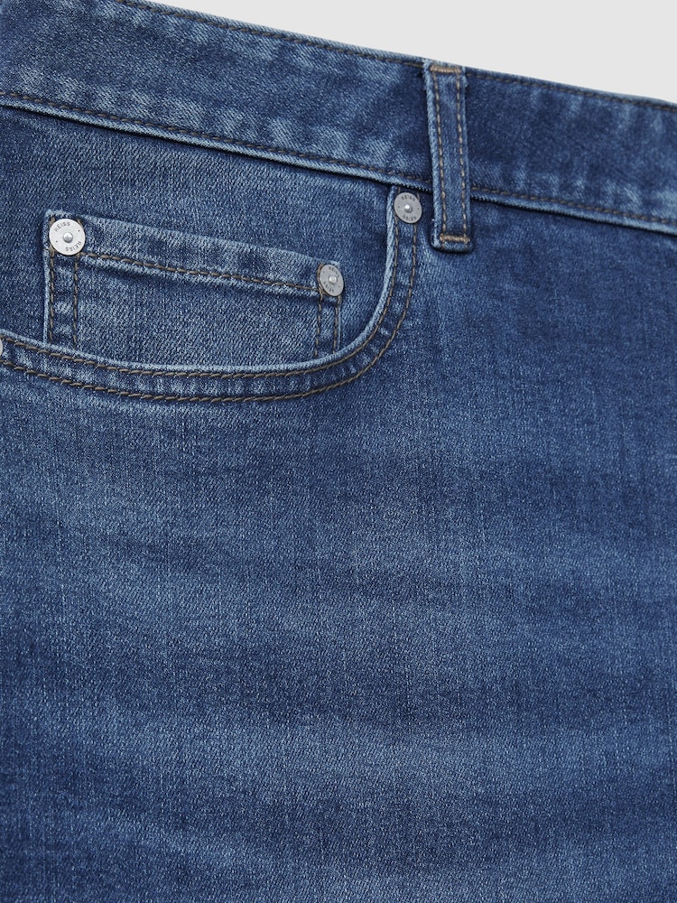 Reiss Mid Blue Wash Maddison Tapered Slim-Fit Jeans - Image 6 of 6