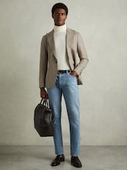 Reiss Light Blue Wash Picton Cotton-Stretch Slim-Fit Jeans - Image 1 of 6