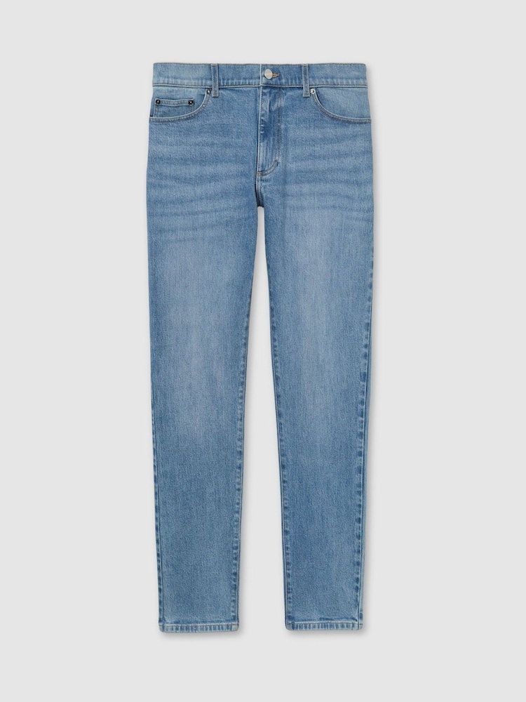 Reiss Light Blue Wash Picton Cotton-Stretch Slim-Fit Jeans - Image 2 of 6