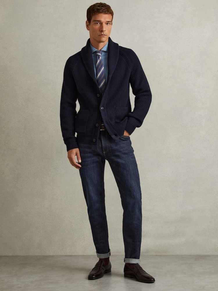 Reiss Indigo Blue Wash Picton Cotton-Stretch Slim-Fit Jeans - Image 1 of 6