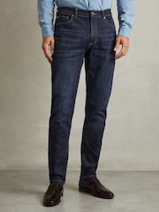 Reiss Indigo Blue Wash Picton Cotton-Stretch Slim-Fit Jeans - Image 3 of 6