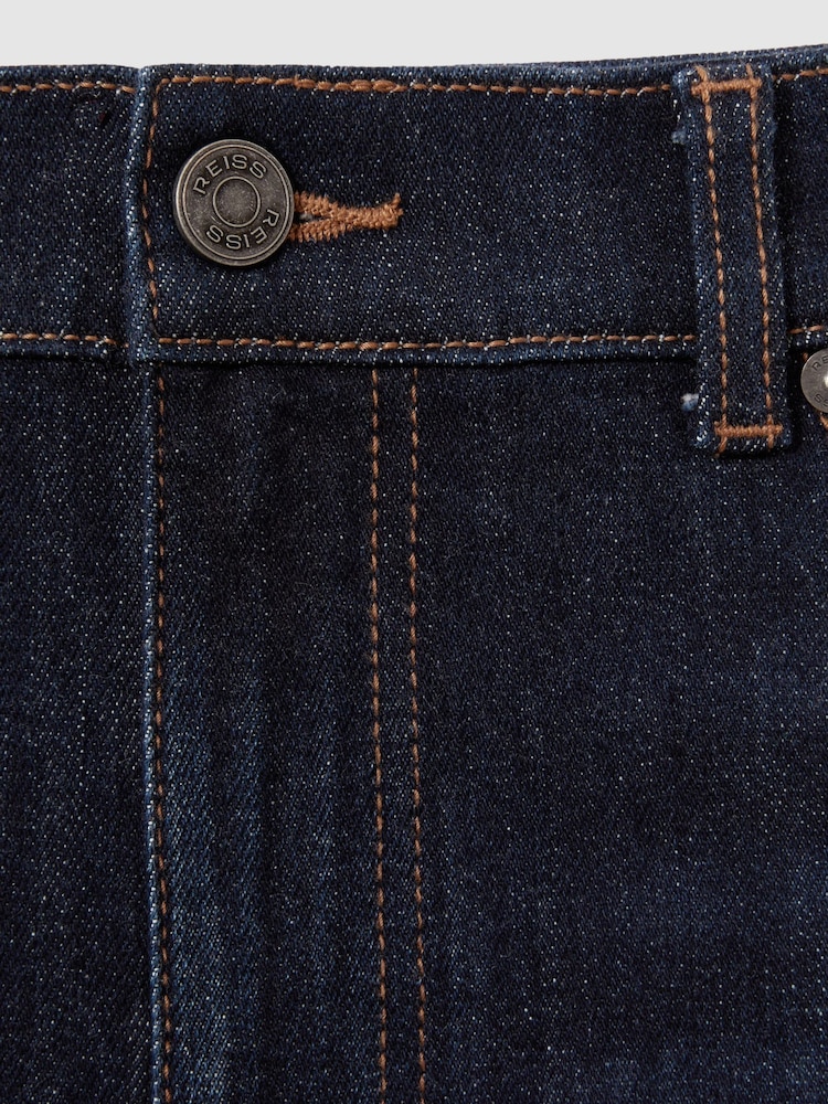 Reiss Indigo Blue Wash Picton Cotton-Stretch Slim-Fit Jeans - Image 6 of 6