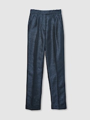 Reiss Navy Sienna Sparkle Tapered Trousers - Image 2 of 6