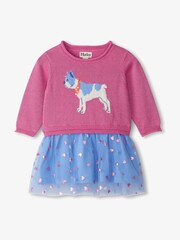 Hatley Pink French Bulldog Drop Waist Jumper Dress - Image 2 of 3