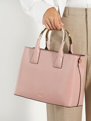 Dune London Pink Medium Metal Derrio Handle Tote Bag - Image 5 of 5