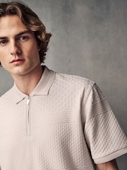 Neutral Regular Fit Smart Quarter Zip Polo Shirt - Image 1 of 8