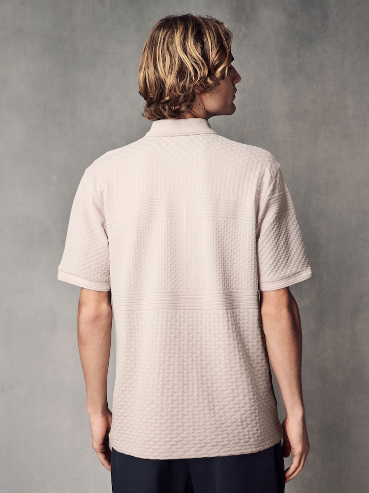 Neutral Regular Fit Smart Quarter Zip Polo Shirt - Image 3 of 8