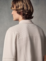 Neutral Regular Fit Smart Quarter Zip Polo Shirt - Image 5 of 8