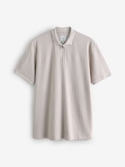 Neutral Regular Fit Smart Quarter Zip Polo Shirt - Image 6 of 8
