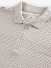 Neutral Regular Fit Smart Quarter Zip Polo Shirt - Image 7 of 8
